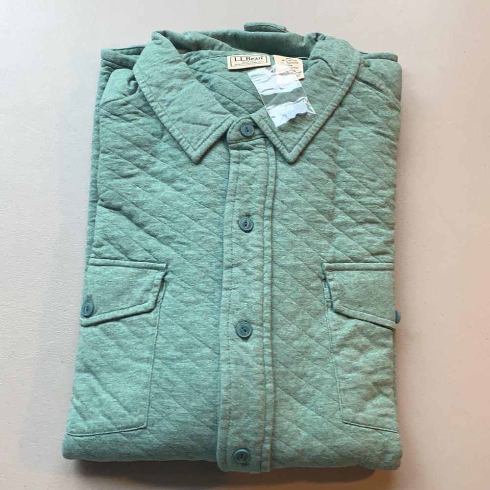 New LL Bean Quilted Snap Front Sweat Shirt